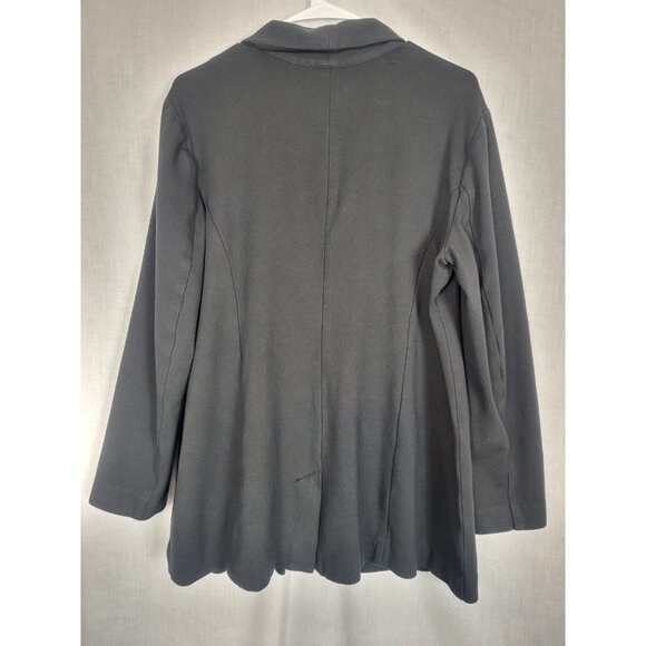 J.Jill Ponte Knit jacket Blazer Women's (L) Black Single Button Shawl Collar - Picture 2 of 8